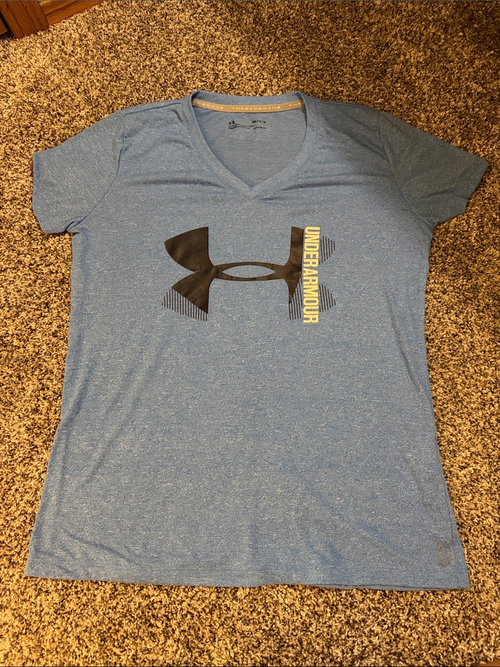 Under Armour Light Blue V-Neck Logo Tee